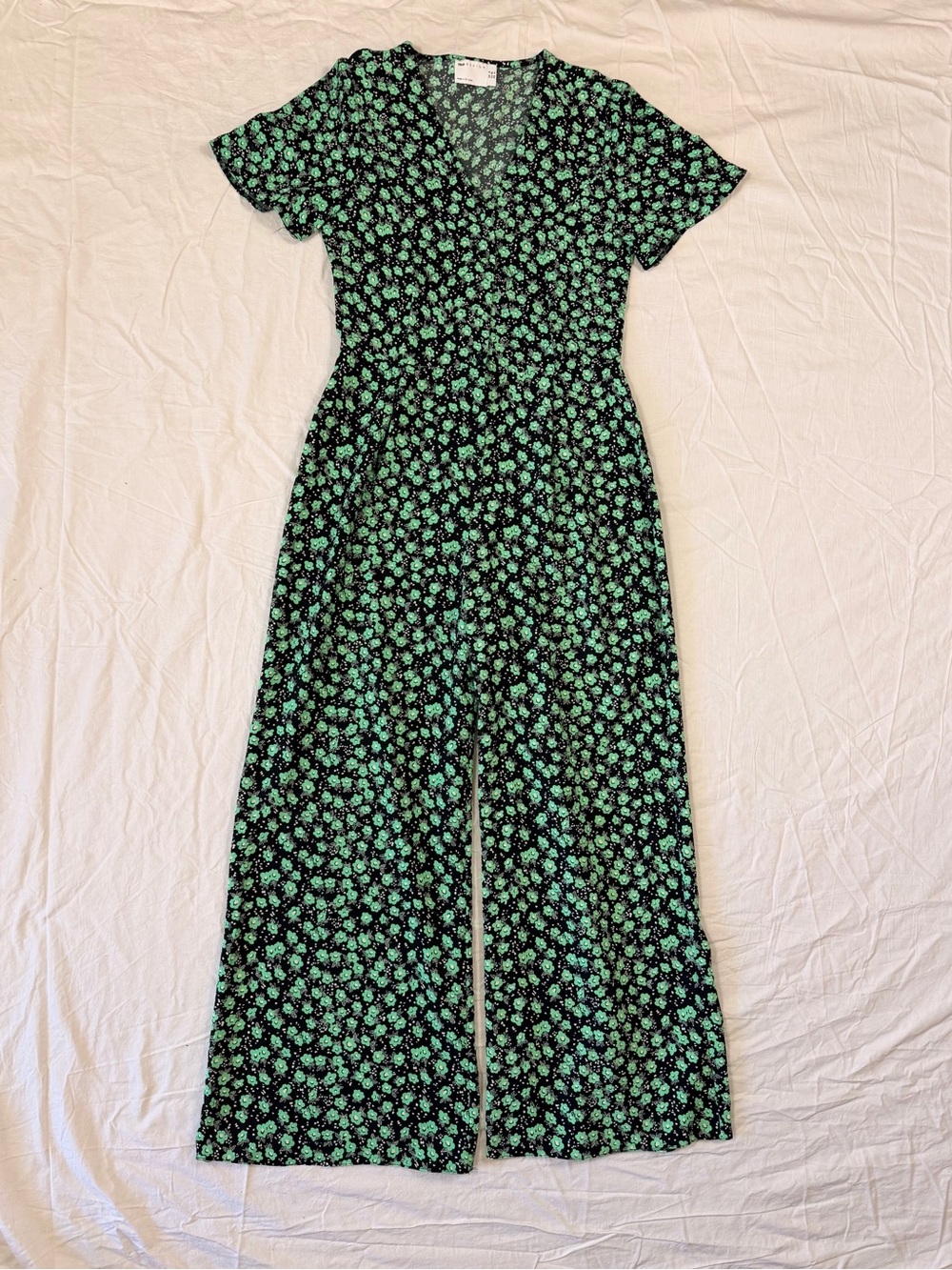 ASOS Black Jumpsuit with Mint Floral Print